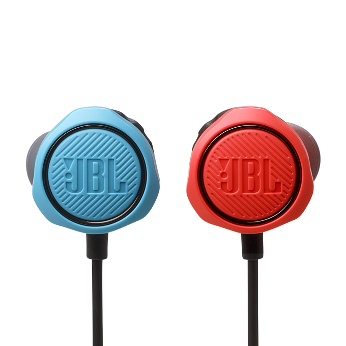 JBL Quantum 50N - Blue & Red - Wired in-ear gaming headset with volume slider and mic mute - Front image number null